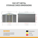 4*6FT/6*8FT/10*8FT/10*12FT Metal Garden Storage Shed With Lockable Door