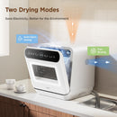 COMFEE White Countertop Dishwasher With A Visible Door