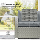 Outsunny Rattan Garden Furniture Set With Recliners, Footstools, Dark Grey