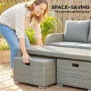 Outsunny Rattan Garden Furniture Set With Recliners, Footstools, Dark Grey