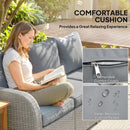 Outsunny Rattan Garden Furniture Set With Recliners, Footstools, Dark Grey