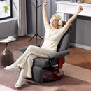 HOMCOM Manual Recliner Swivel Reclining Chair with Footrest Armrests Grey