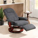 HOMCOM Manual Recliner Swivel Reclining Chair with Footrest Armrests Grey