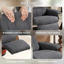 HOMCOM Manual Recliner Swivel Reclining Chair with Footrest Armrests Grey