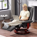 HOMCOM Manual Recliner Swivel Reclining Chair with Footrest Armrests Grey