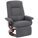HOMCOM Manual Recliner Swivel Reclining Chair with Footrest Armrests Grey