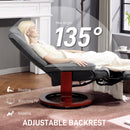 HOMCOM Manual Recliner Swivel Reclining Chair with Footrest Armrests Grey