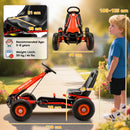 AIYAPLAY Kids Pedal Go Kart With Adjustable Seat, EVA Tyres, Red