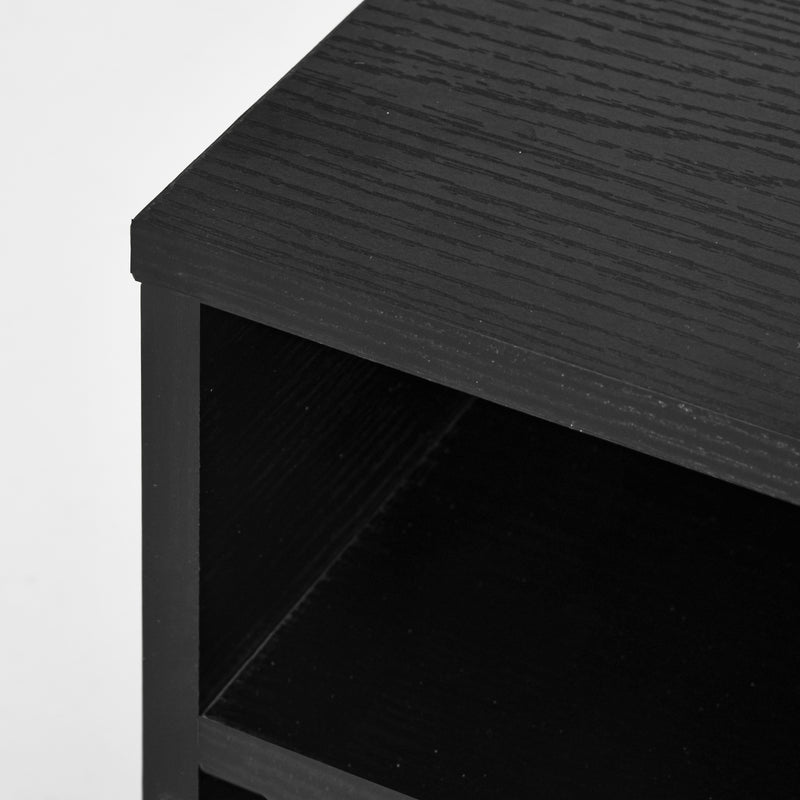 HOMCOM Desktop Printer Stand with 3 Open Compartments, Desk Organiser, Black