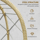 Outsunny Rattan Garden Egg Chair With Thickened Cushion, Headrest, Grey