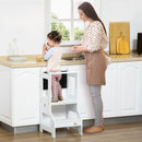 HOMCOM 2 in 1 Kids Kitchen Step Stool -  White