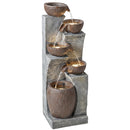 Outsunny Outdoor Fountain, Resin Freestanding Garden Fountain