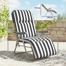 Outsunny Set of 2 Adjustable Sun Lounger Recliner Reclining Seat Grey Stripe