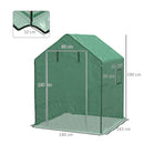 Outsunny Walk-in Greenhouse Cover Replacement with Door and Mesh Windows, Green