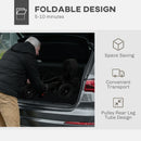 HOMCOM Rollator Walker With Padded Seat, Backrest, All-terrain Wheels