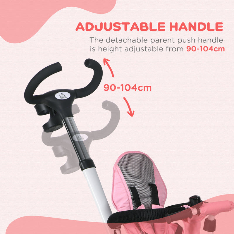 HOMCOM 6 In 1 Trike For Toddler 1-5 Years With Parent Handle