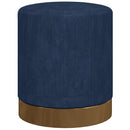 HOMCOM Modern Round Footstool, Fabric Upholstered Foot Rest, Light Brown