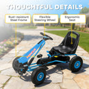 AIYAPLAY Kids Pedal Go Kart With Adjustable Seat, EVA Tyres, Blue