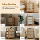 HOMCOM Chest of Drawers, 3 Drawers Dresser with Bamboo Frame, Cream White