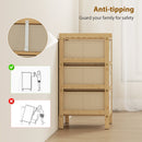 HOMCOM Chest of Drawers, 3 Drawers Dresser with Bamboo Frame, Cream White
