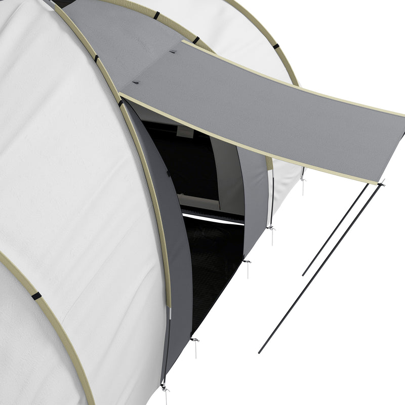 Outsunny 4-6 Person Camping Tent with 2 Bedroom, Living Area and Vestibule