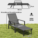 Outsunny Sun Lounger W/ Retracable Footrest, 5-Position Adjustable