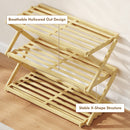 HOMCOM Bamboo Shoe Rack, Folding Shoe Shelf
