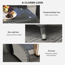 Outsunny 4 Pieces Rattan Sofa Set Outdoor Conservatory Furniture With Cushions