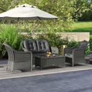 Outsunny 4 Pieces Rattan Sofa Set Outdoor Conservatory Furniture With Cushions