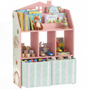 AIYAPLAY Kids Bookshelf with Storage, Toy Storage Unit for Playroom, Pink