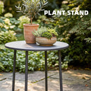 Outsunny Metal Garden Side Table, 48 Cm Round Outdoor Table, Dark Grey