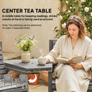 Outsunny Wooden Garden Bistro Set, 2 Seater W/ Umbrella Hole, Light Grey