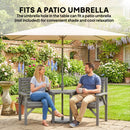 Outsunny Wooden Garden Bistro Set, 2 Seater W/ Umbrella Hole, Light Grey