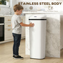 HOMCOM 50L Sensor Bin, Stainless Steel Slim Kitchen Bin, Fingerprint-Proof