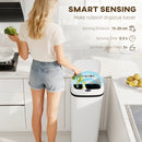 HOMCOM 50L Sensor Bin, Stainless Steel Slim Kitchen Bin, Fingerprint-Proof