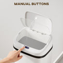 HOMCOM 50L Sensor Bin, Stainless Steel Slim Kitchen Bin, Fingerprint-Proof