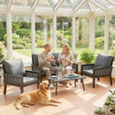 Outsunny Rattan Garden Furniture Set, Outdoor Furniture Conversation Set