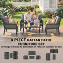Outsunny Rattan Garden Furniture Set, Outdoor Furniture Conversation Set