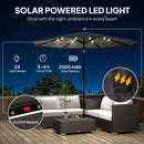 Outsunny 2.6 m Garden Parasol Umbrella with Light, Outdoor Patio Umbrella