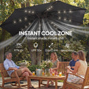 Outsunny 2.6 m Garden Parasol Umbrella with Light, Outdoor Patio Umbrella