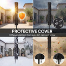 Outsunny 2.6 m Garden Parasol Umbrella with Light, Outdoor Patio Umbrella