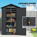 Outsunny 4 X 3 Ft Plastic Small Garden Shed With Lockable Door, Dark Grey