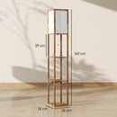 HOMCOM 4 Layer Column Standing Lamp with USB Ports, Rustic Brown