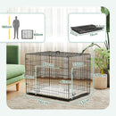 PawHut Dog Crate With 2 Doors, Tray, Soft Cushion