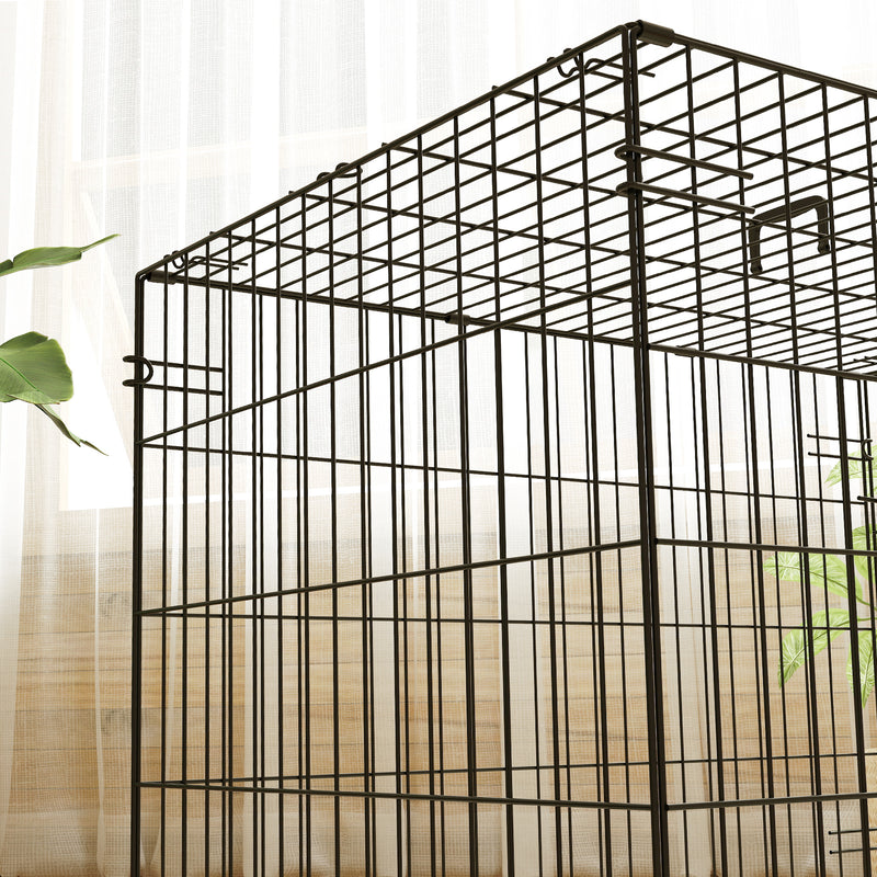 PawHut Dog Crate with 2 Doors, Tray, Soft Cushion