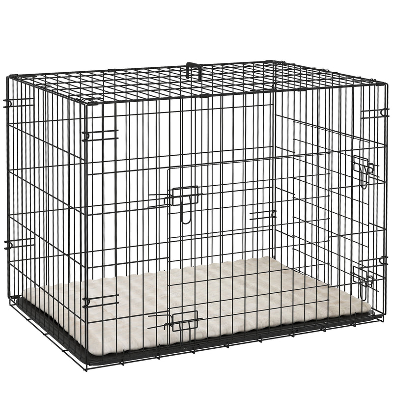 PawHut Dog Crate with 2 Doors, Tray, Soft Cushion