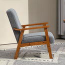 HOMCOM Boucle Accent Chair Armchair W/ Wide Seat For Living Room Bedroom - White/Grey