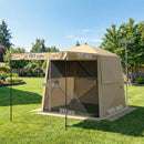 Outsunny Pop Up Gazebo Waterproof With Awning 2 X 2 M Khaki