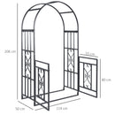 Outsunny Metal Garden Arch with Double Gate, Garden Arbor Climbing Plants