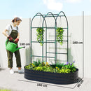 Outsunny 5 x 3 x 6ft Galvanised Raised Garden Bed with Trellis, Dark Grey